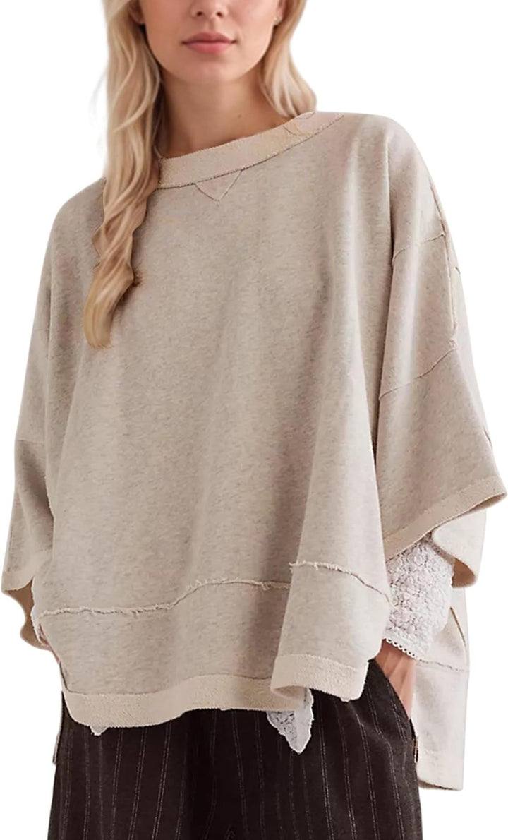Women Oversized Sweatshirt with Open Sides Lune London