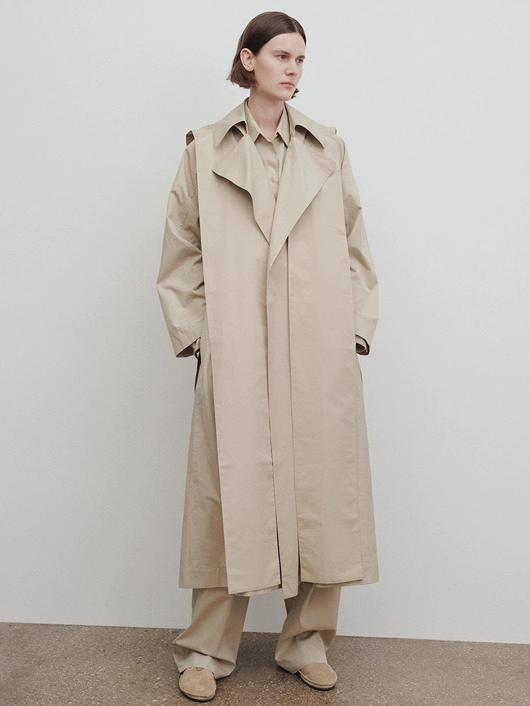 Manteau long oversized pour femmes avec large col Chic & Stil