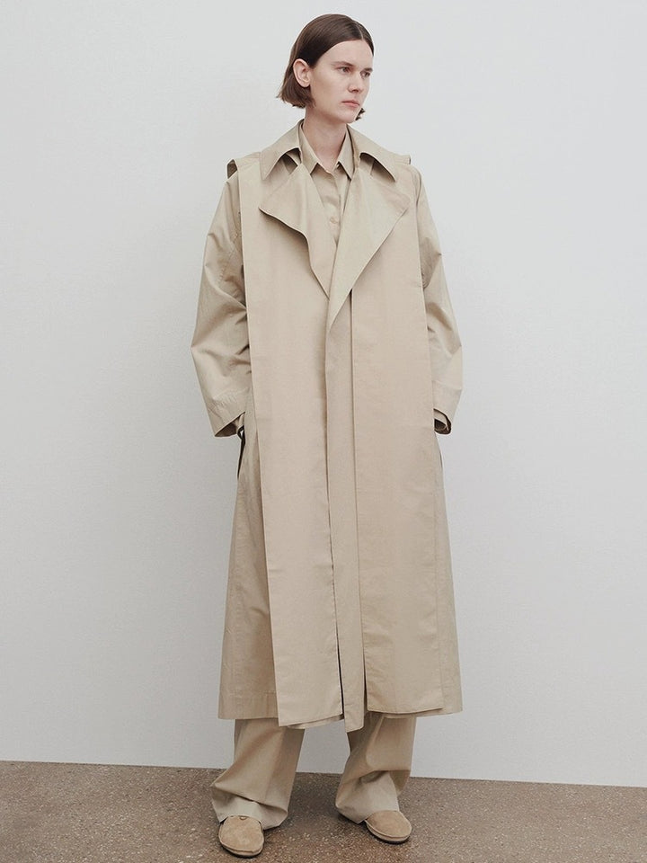 Manteau long oversized pour femmes avec large col Chic & Stil