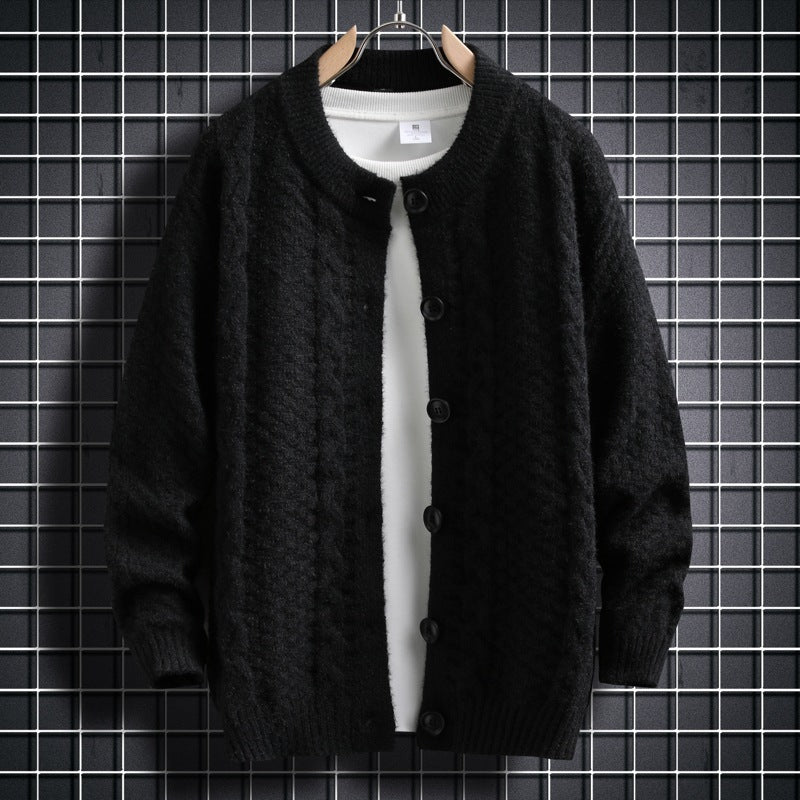 Women knitted cardigan with twisted pattern and buttons down the entire length Lune London