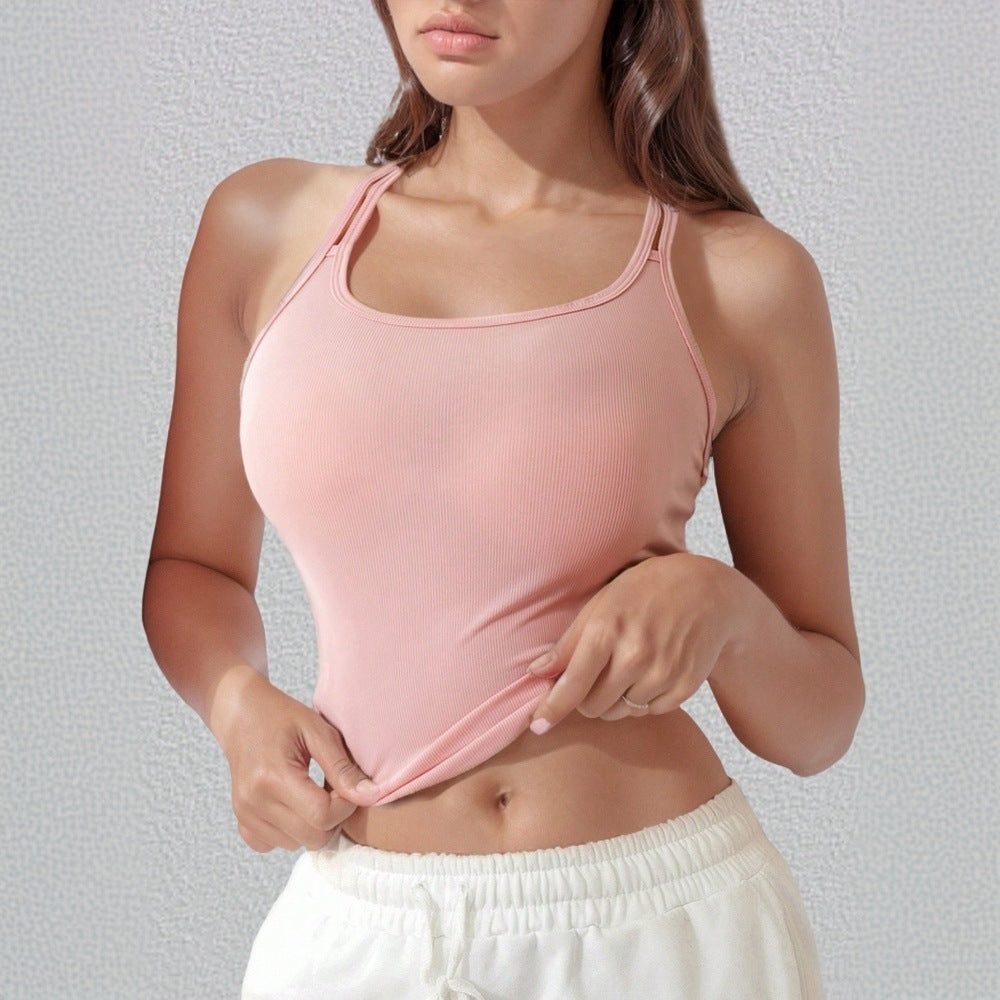 Débardeur de sport pour femmes avec coupe slim et bretelles décoratives Chic & Stil