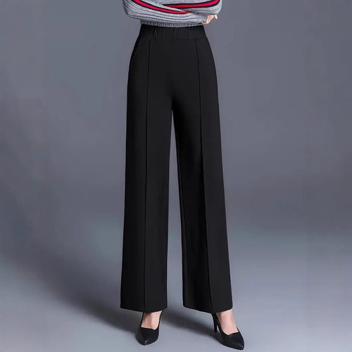 Women Wide-Cut High-Waist Trousers with Elegant Creases Lune London