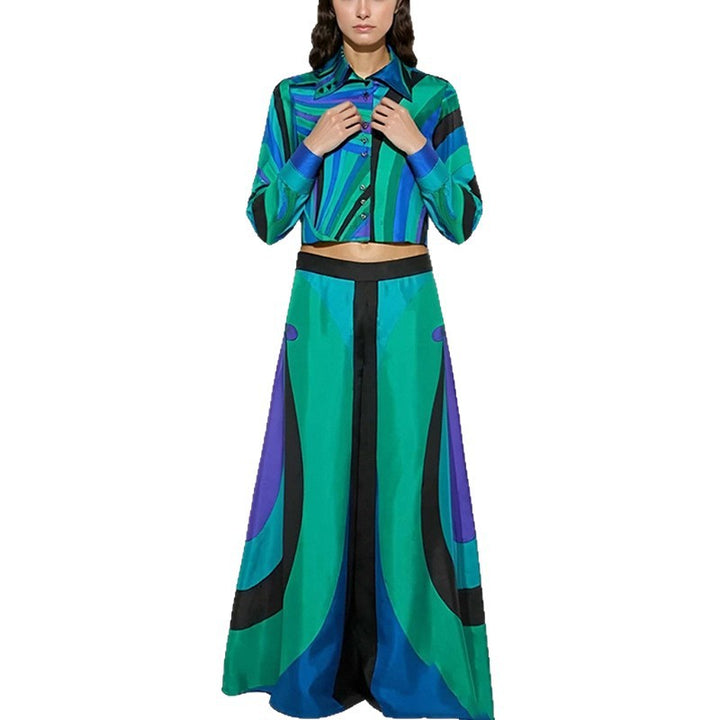 Ensemble pour femmes élégant à deux pièces avec crop top et jupes maxi Chic & Stil