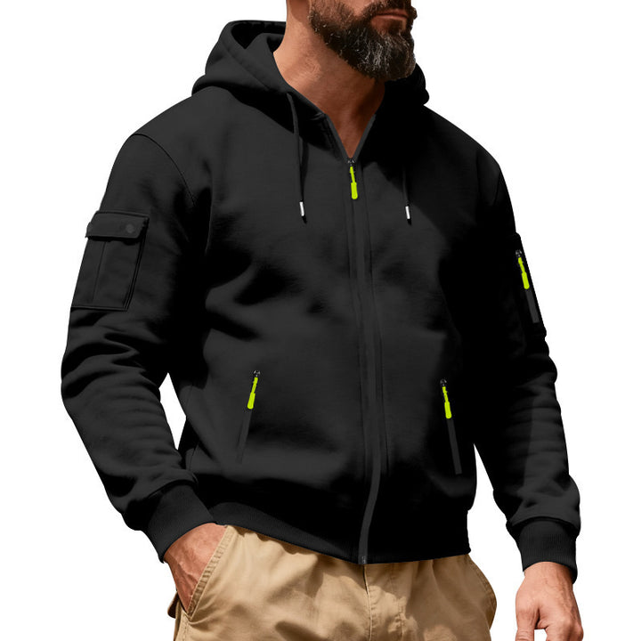 Men's sporty hoodie with practical zip pockets Lune London
