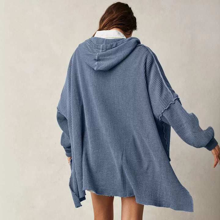 Ladies Oversized Hoodie in Mesh with Kangaroo Pocket Lune London