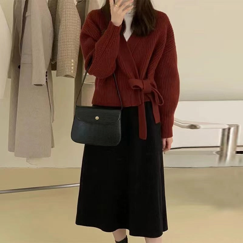 Women's wrap jacket with wide sleeves and a knot at the waist Lune London