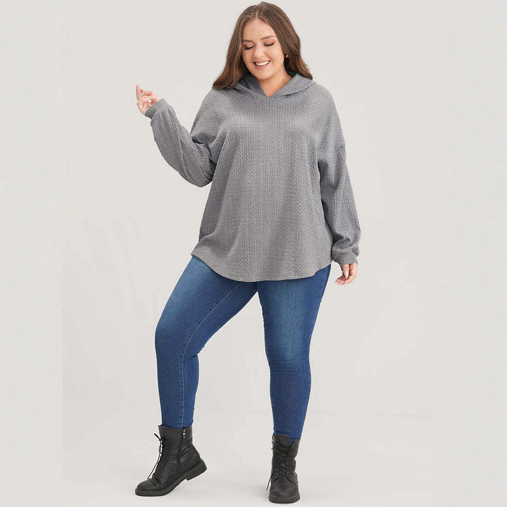 Hoodie décontracté pour femmes avec design texturé Chic & Stil