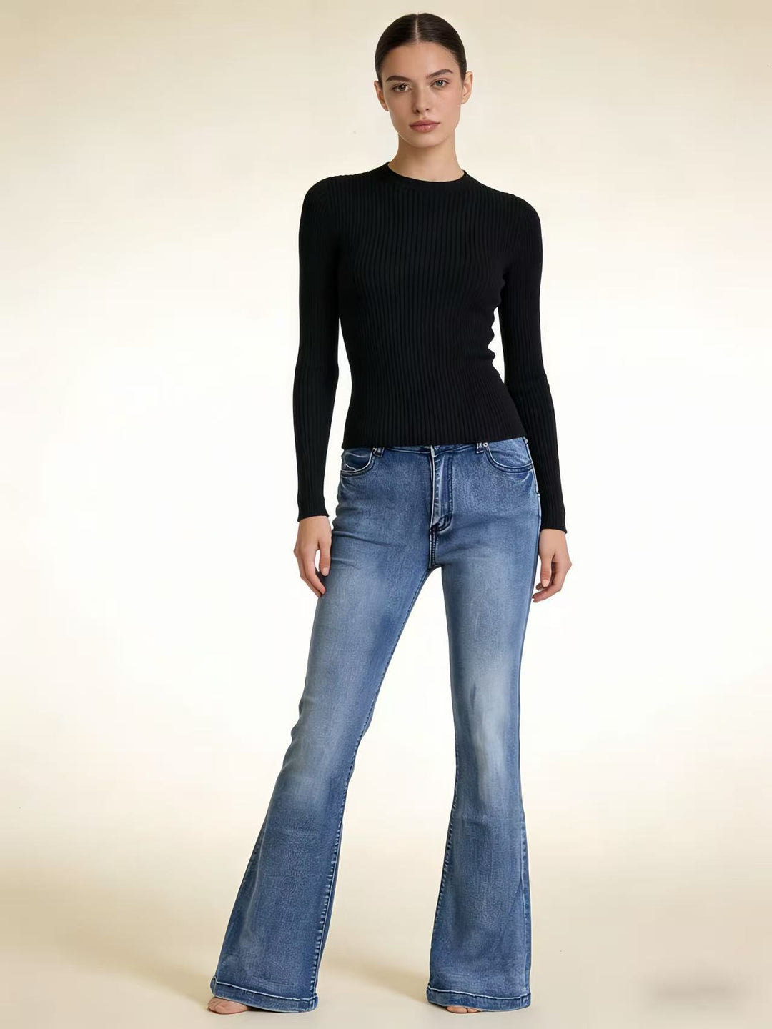 Ladies elegant cropped top with puff sleeves and vintage embroidery Lune London