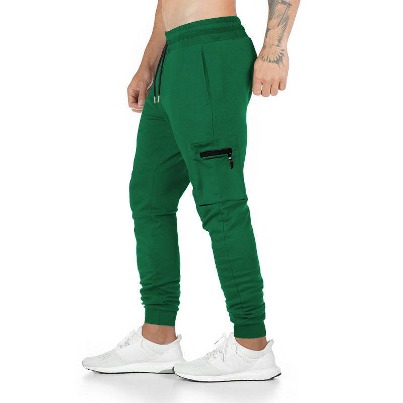 Sporty cargo pants for men with zippered side pockets and elastic waistband Lune London