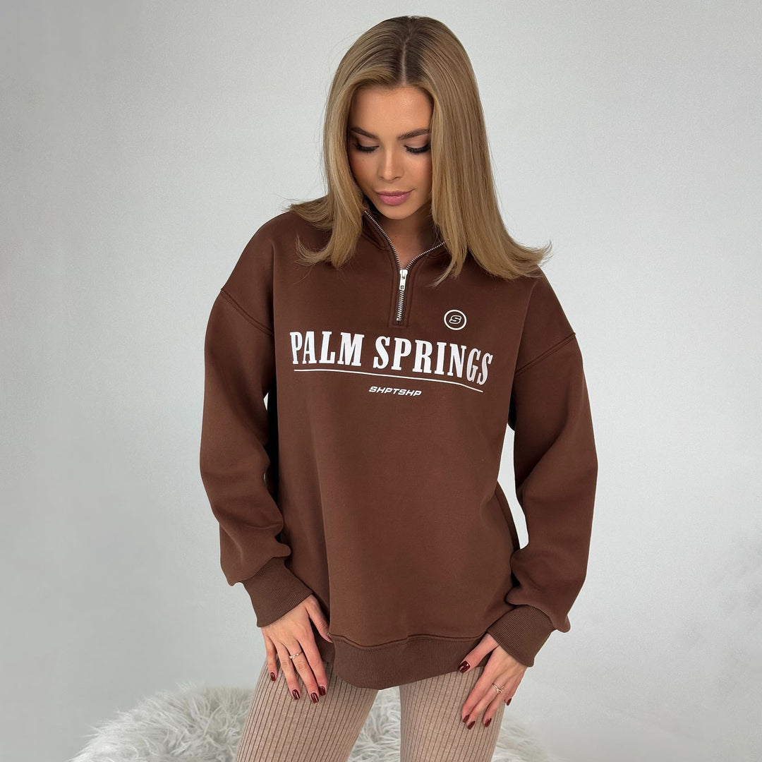 Women casual sweatshirt with high collar and graphic print Lune London