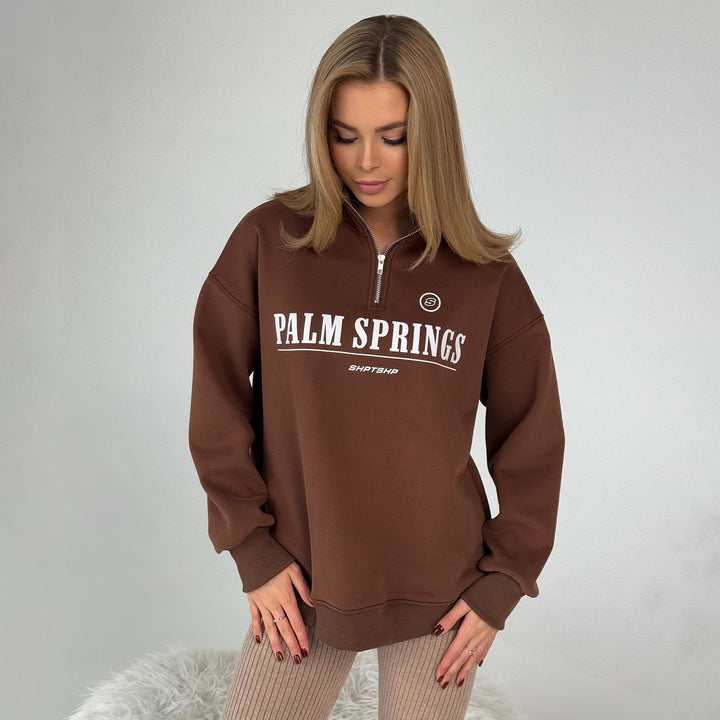 Women casual sweatshirt with high collar and graphic print Lune London