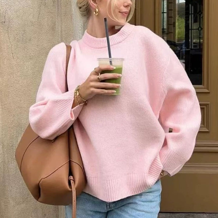 Comfortable sweater for women with boat neckline and off-shoulder Lune London
