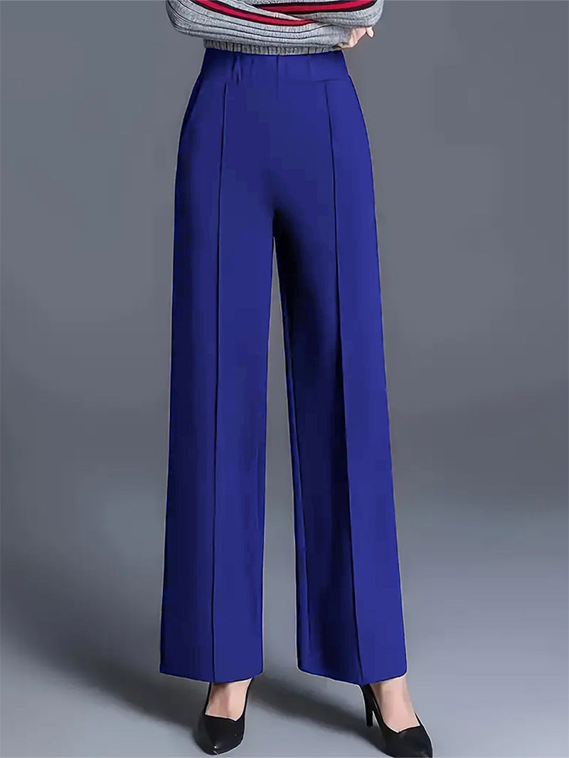 Women Wide-Cut High-Waist Trousers with Elegant Creases Lune London