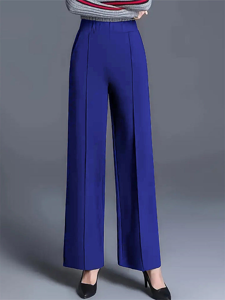 Women Wide-Cut High-Waist Trousers with Elegant Creases Lune London