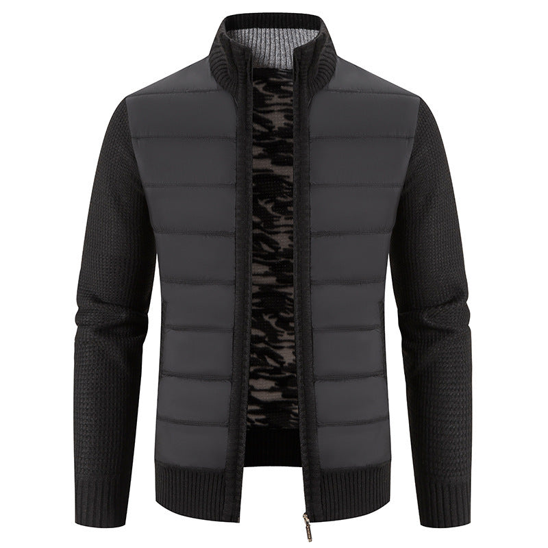 Men's quilted hybrid jacket with trendy knit design Lune London