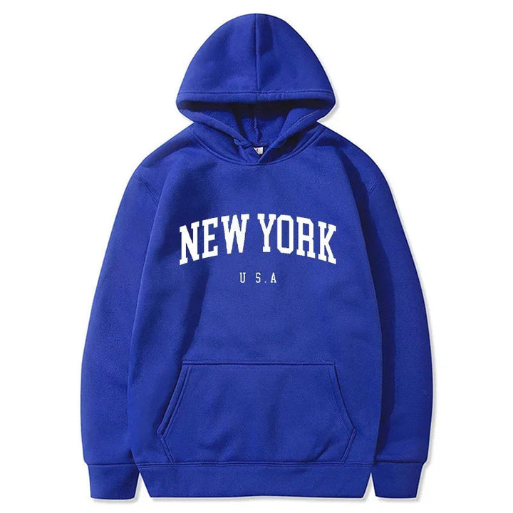 Women's hoodie with fashionable New York print and comfortable fit Lune London