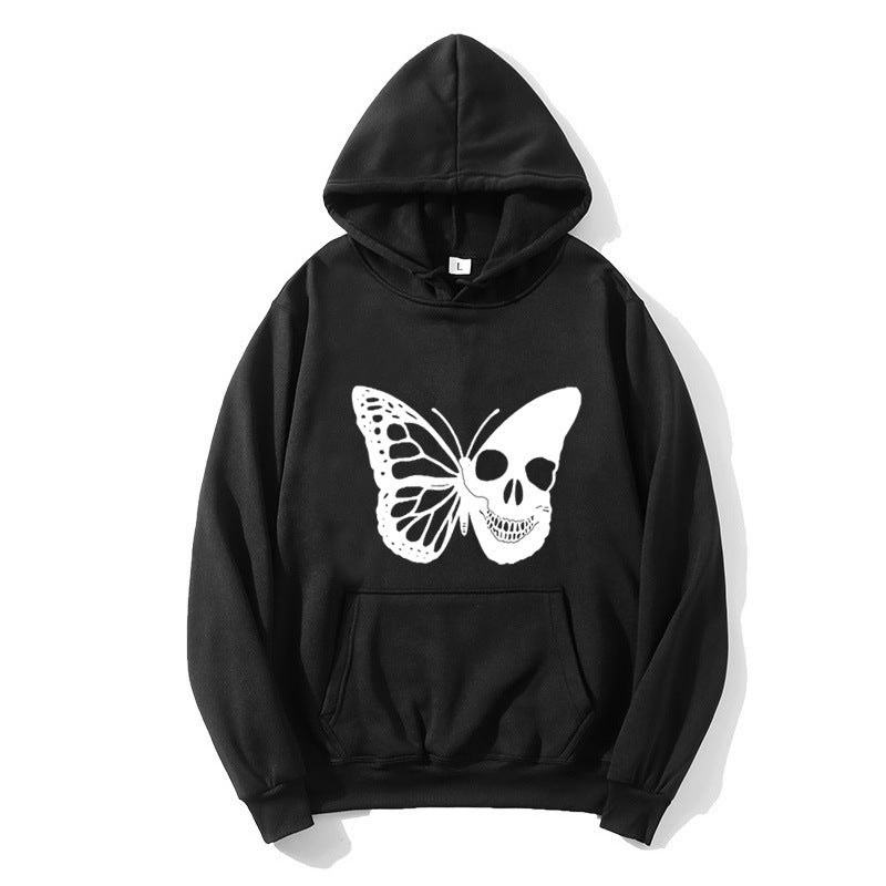 Women's hooded sweatshirt with creative butterfly skeleton design Chic & Stil