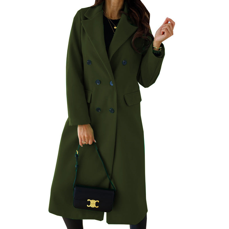 Trendy wool coat for women with double row of buttons Lune London