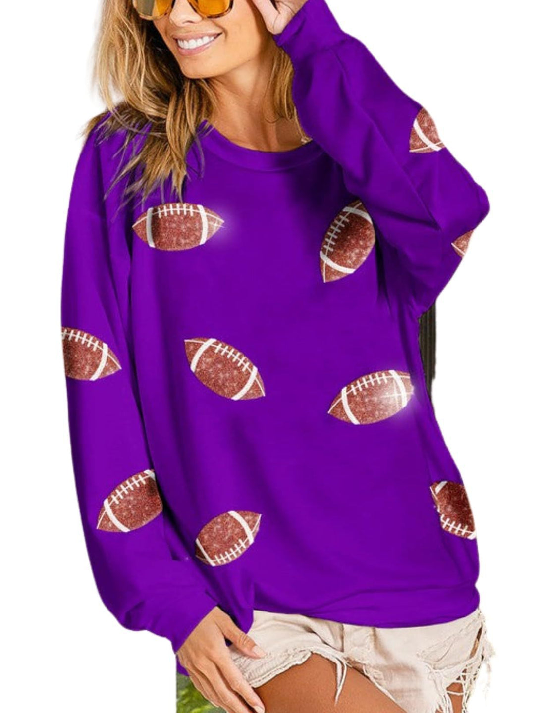 Casual women's sweatshirt with football pattern Moon London
