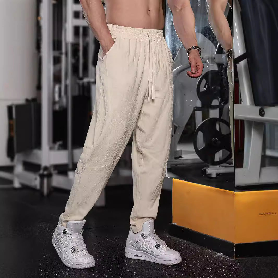 Light casual pants for men with elastic waist and practical side pockets Lune London