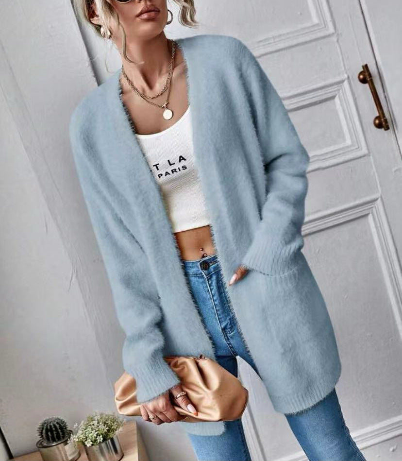 Ladies open cardigan cozy in soft material Lune London
