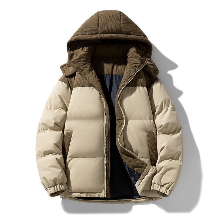 Ladies warm quilted jacket with removable hood and high collar Lune London