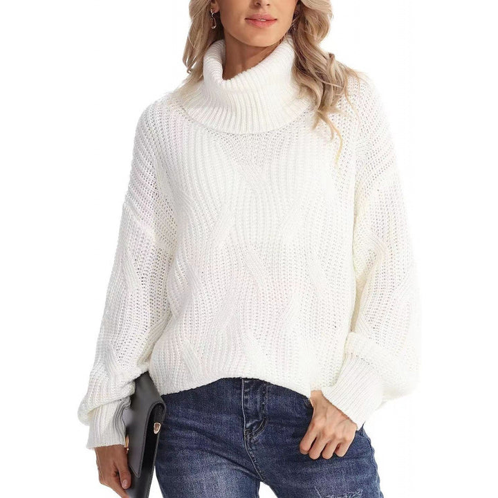 Chunky knit sweater for women with a high collar and relaxed fit Lune London