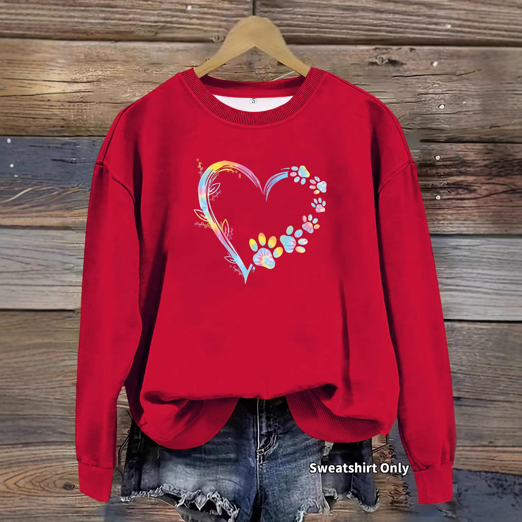 Sweatshirt femme avec motif cœur floral et coupe confortable Chic & Stil