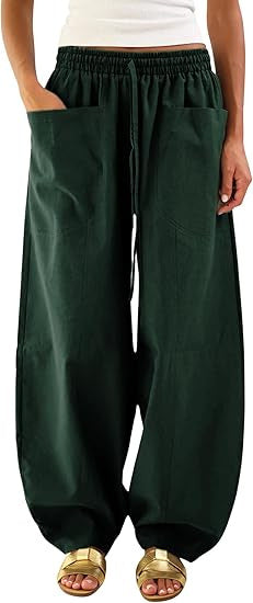 Pantalons de loisirs amples pour femmes avec taille élastique et poches pratiques Chic & Stil