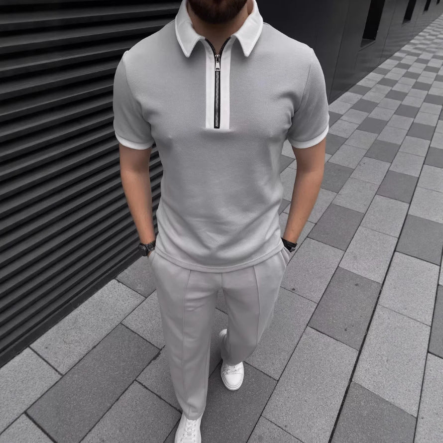 Men's Modern Zip-Up Polo Set Lune London