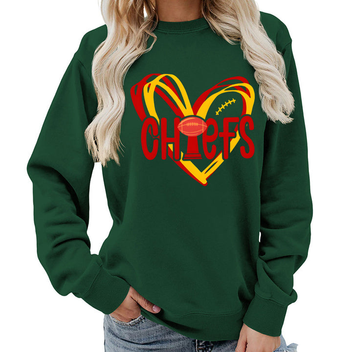 Sweat-shirt pour femmes avec design de cœur et graphiques sportifs créatifs Chic & Stil