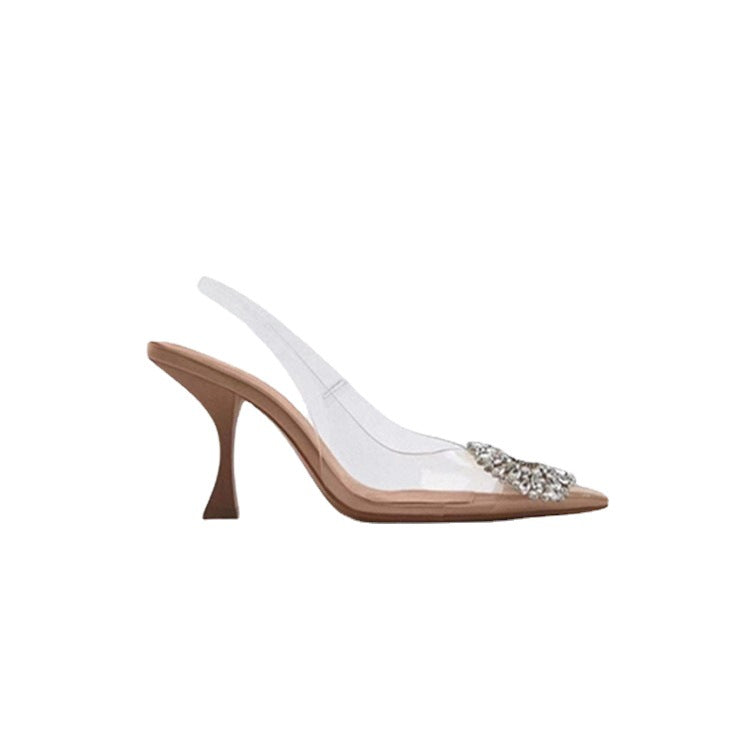 Women's Elegant Transparent Pumps with Sparkling Crystal Accents Lune London