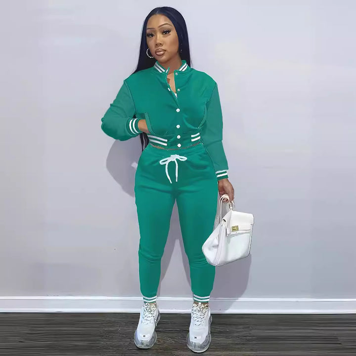 Ladies sporty jumpsuit with chic and stylish contrasts