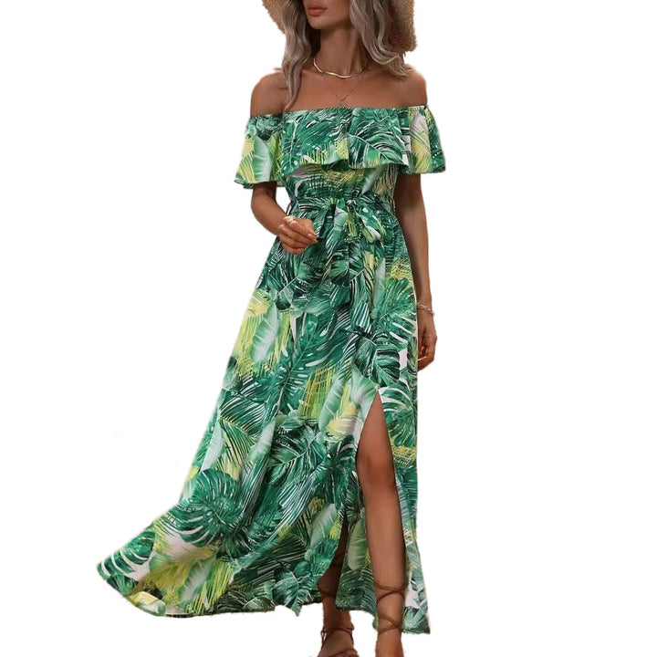 Lune London Off-Shoulder Tropical Maxi Dress for Women