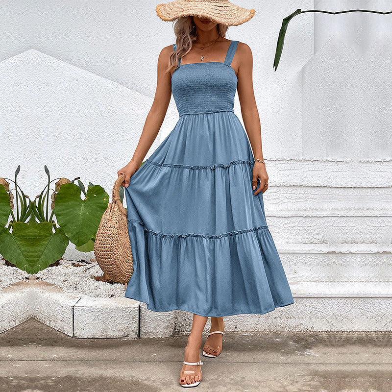 Women’s tiered dress with gathered top Lune London