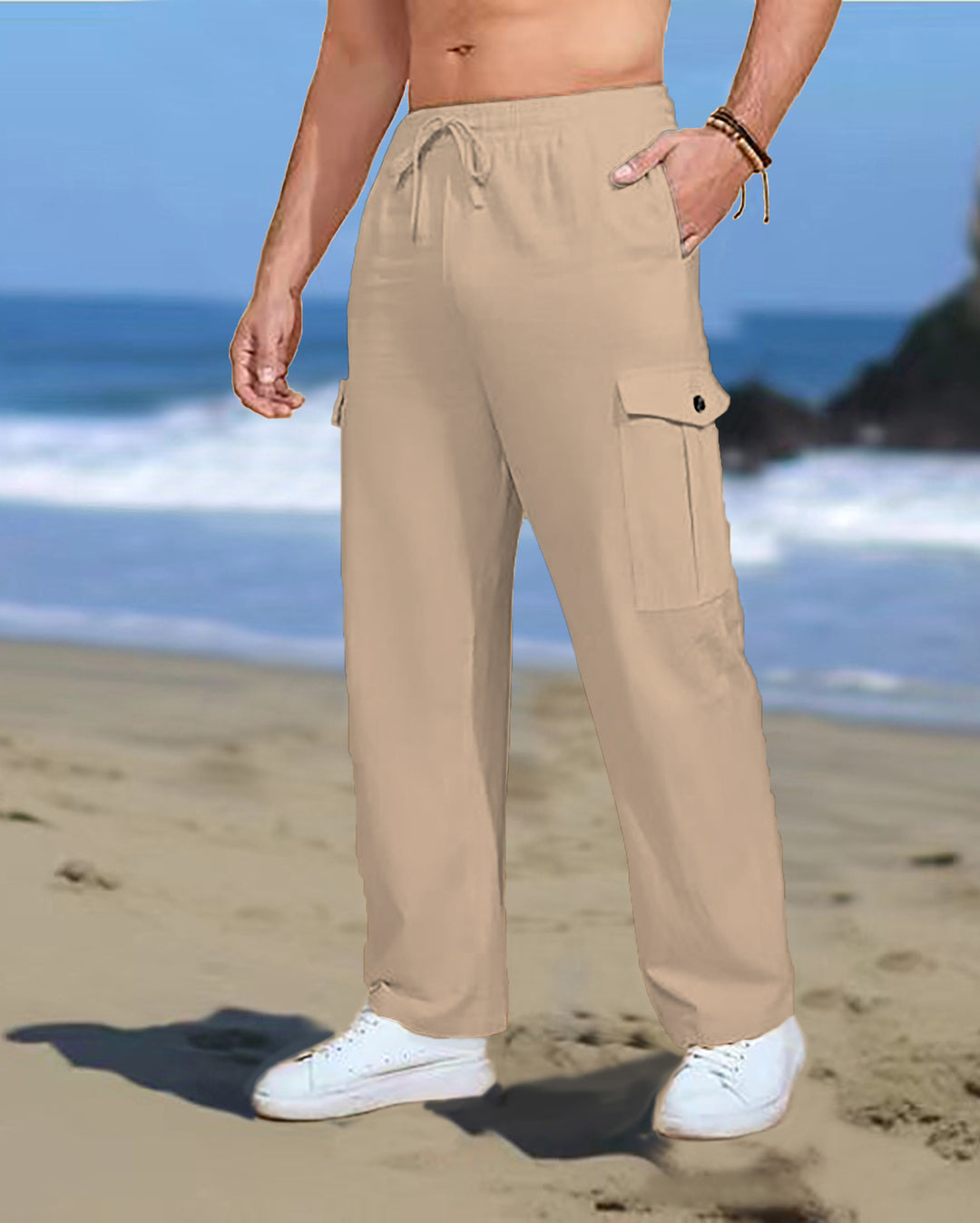 Outdoor cargo pants for men with adjustable waist and functional side pockets Lune London