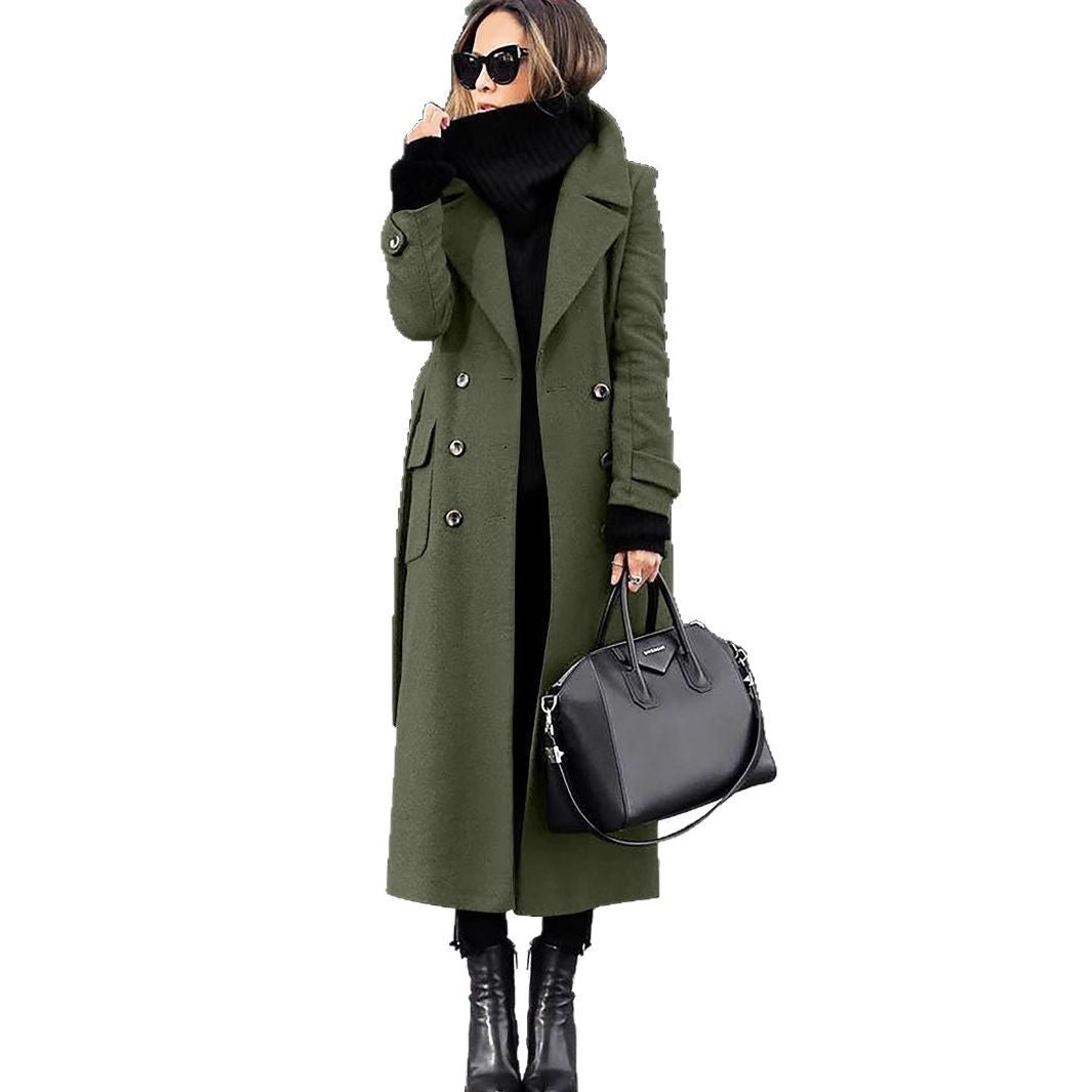 Women's trendy long coat with chic lapels Lune London