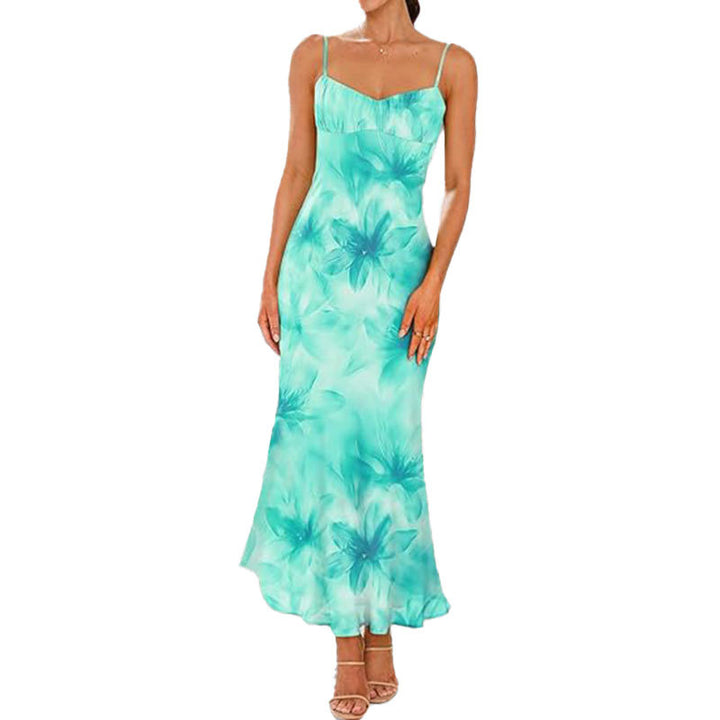 Robe Maxi Élegante pour Femmes avec Fines Bretelles et Dégradé Fantaisiste Chic & Stil