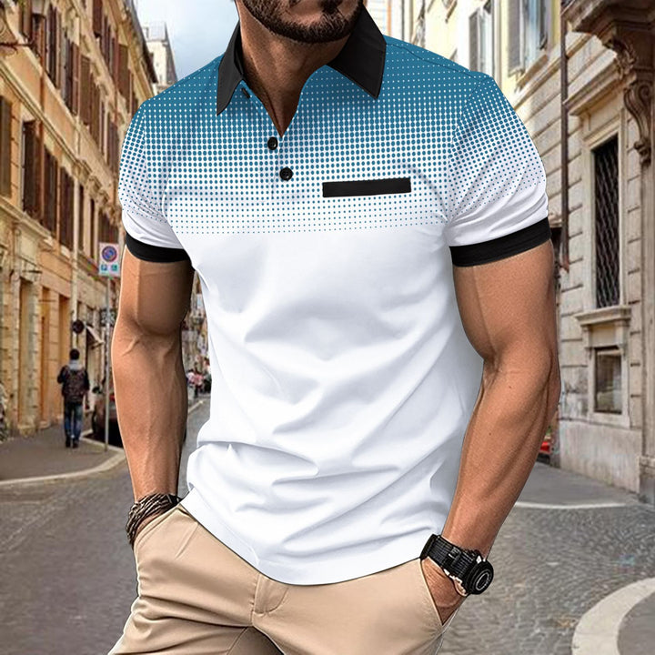 Short-sleeve polo shirt for men with gradient pattern Lune London