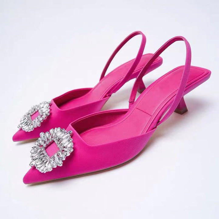 Ladies Slingback Slippers with Sparkling Jewelry Detail and Elegant Design Lune London