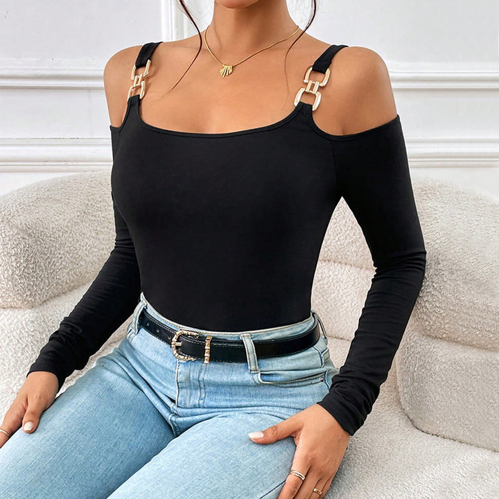 Body for women with off-the-shoulder design and decorative fasteners Chic & Stil