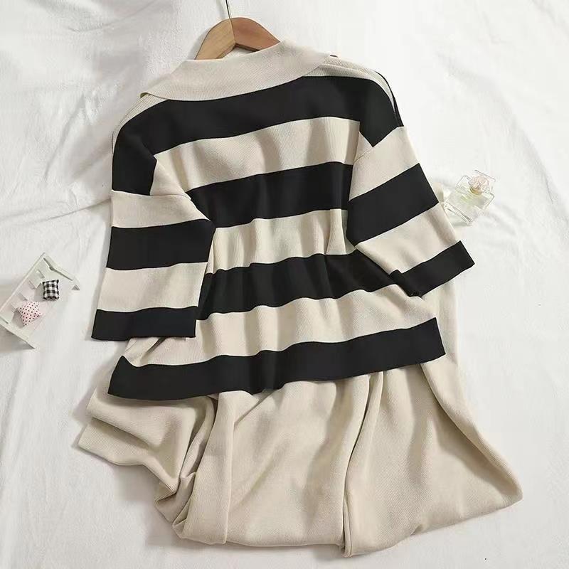 Casual and trendy 2-piece set for women with stripes and wide legs Lune London
