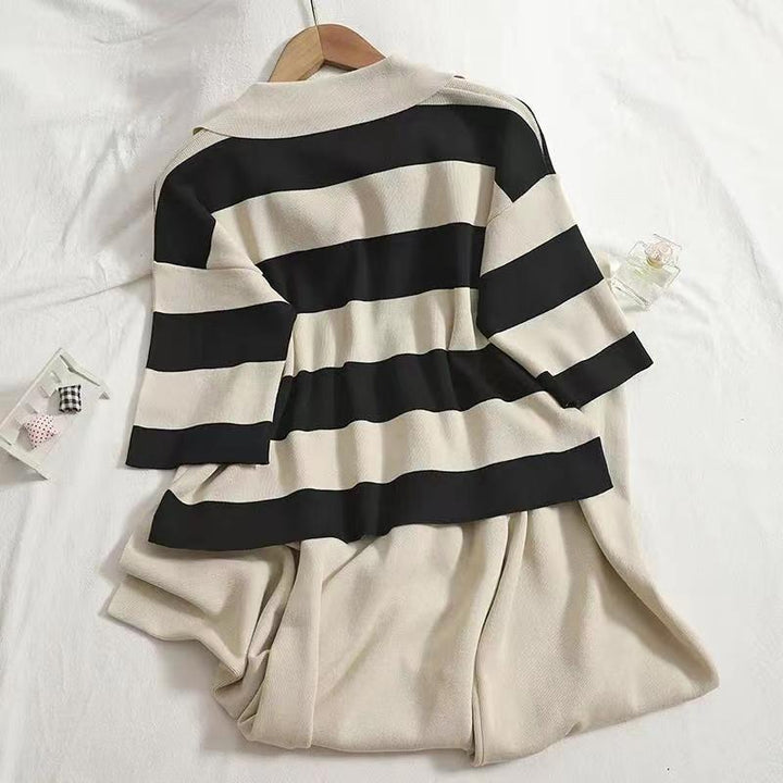 Casual and trendy 2-piece set for women with stripes and wide legs Lune London