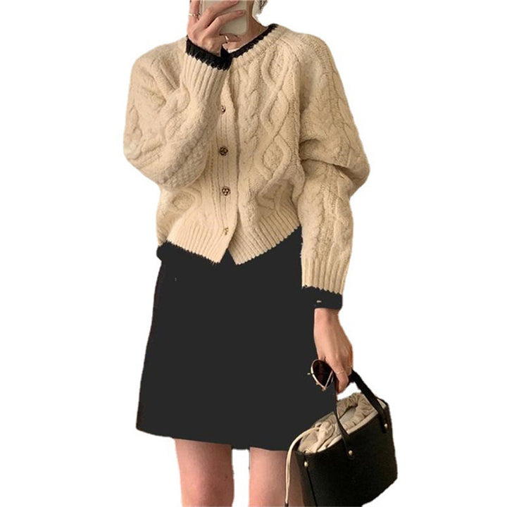 Cardigan en tricot pour femmes en motif à câble classique Chic & Stil
