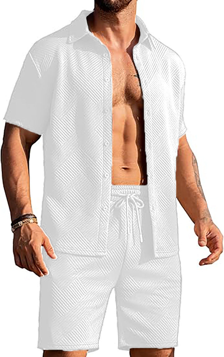 Modern shorts for men and top set with textured design Lune London