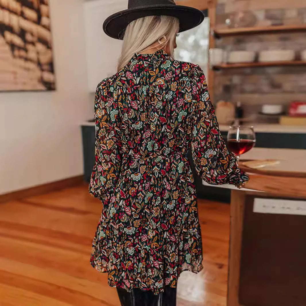 Blouse dress for women with floral design Lune London