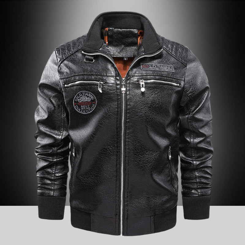 Men's faux leather jacket with stylish zipper Lune London