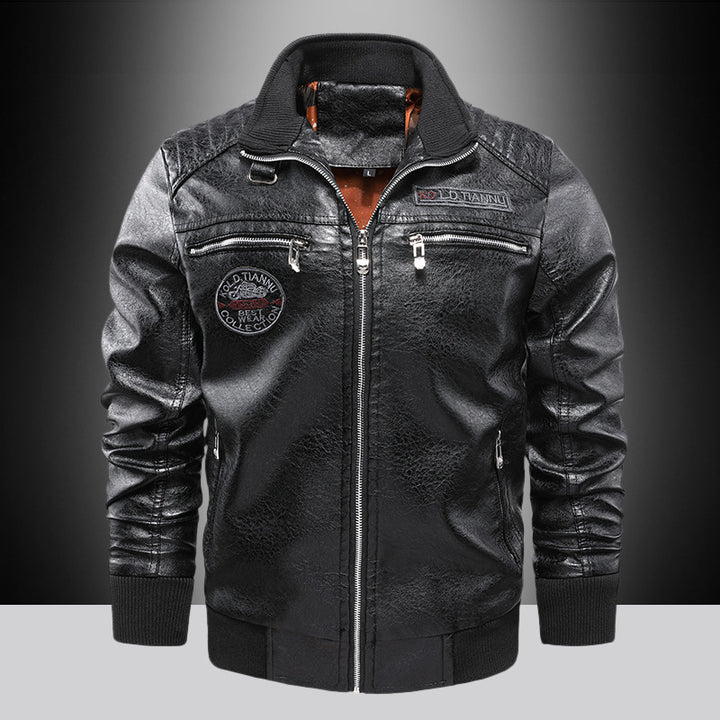 Men's faux leather jacket with stylish zipper Lune London