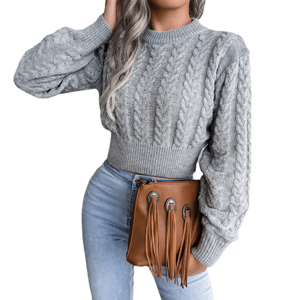 Pull en tricot épais pour femmes avec motif en cable élégant et coupe ajustée Chic & Stil