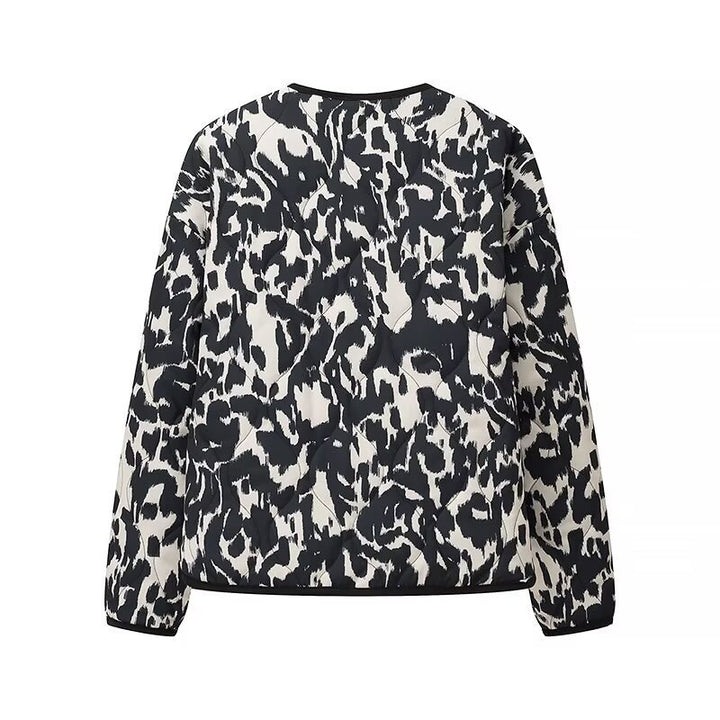 Veste matelassée pour femmes au motif léopard moderne Chic & Stil